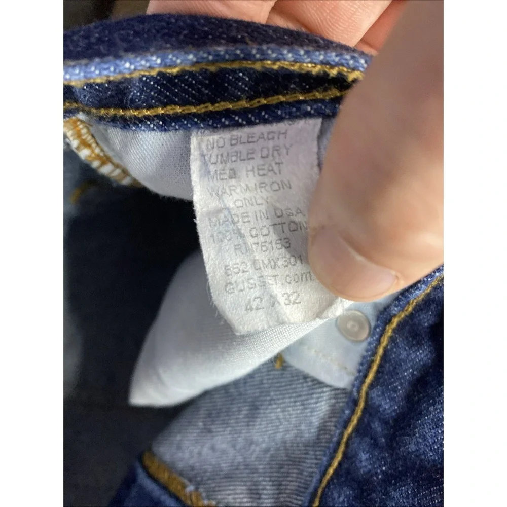 Diamond Gusset Jeans Men's Denim Blue 42x32 Cotton Made In USA Vintage Work